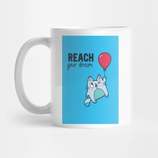 Reach Your Dream Floating Kittie Mug